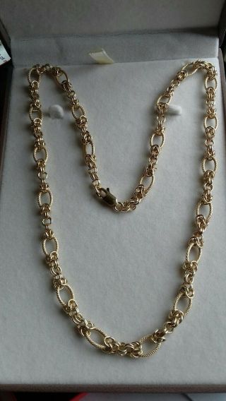 9ct Yellow Gold Vintage Links Necklace / Chain 18.  3/4 " Long Vgc