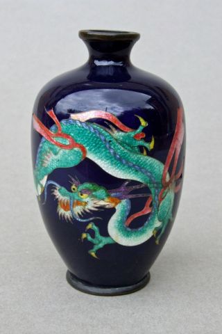 Fine Antique Japanese Cloisonne Enamel Vase By Ota Toshiro Meiji Kyoto Shippo