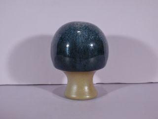 Vintage MCM Robert Maxwell Pottery Blue Glaze Mushroom 2