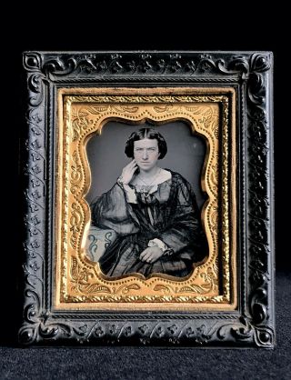 Rare 1/9 Plate Daguerreotype - Tinted " Sheer Beauty " - Thermoplastic Frame