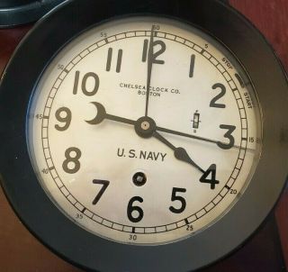 Wwii Us Navy Ships Clock Runs Serial 430109 May 1944 Zig Zag W/key