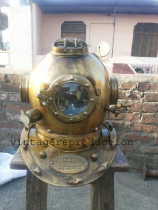 Scuba SCA Antique Divers Diving Helmet US Navy Mark V Deep Sea Marine Diver Gift 10