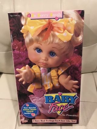 Galoob Baby Face Dolls Sandi/Sarah /Heidi W/box Rare Vintage 1990 2