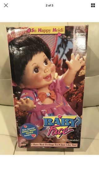 Galoob Baby Face Dolls Sandi/Sarah /Heidi W/box Rare Vintage 1990 4