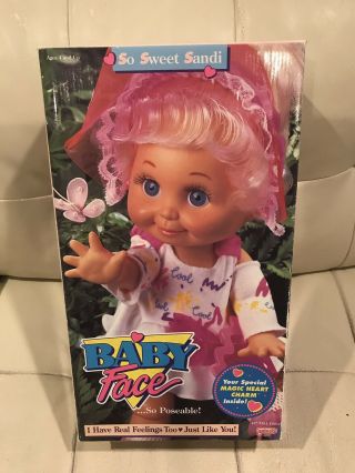 Galoob Baby Face Dolls Sandi/Sarah /Heidi W/box Rare Vintage 1990 5