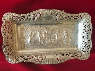 . 800 Silver Continental German Pierced Reticulated Repousse Tray