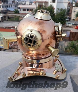U.  S.  Navy Mark Mini Diving Helmet Antique Brass Deep Steel Sea Divers Helmet Gift