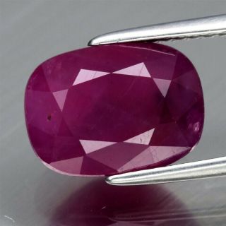 Rare 4.  96ct 10.  4x7.  7mm Cushion Natural Unheated Untreated Red Ruby,  Mozambique