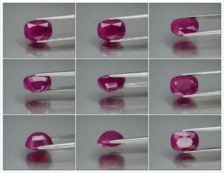 Rare 4.  96ct 10.  4x7.  7mm Cushion Natural Unheated Untreated Red Ruby,  Mozambique 2