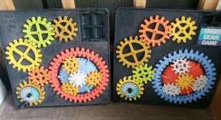 2 - Vintage Mattel High Gear Board Game Turning Interlocking Gears Family Fun 1box