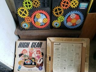 2 - Vintage Mattel High Gear Board Game Turning Interlocking Gears Family Fun 1box 4