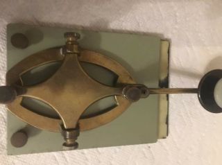 Vintage Brass Unmarked Telegraph Radio Key On A Brass Pad