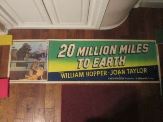 20 Million Miles - Rare 1957 Banner Movie Poster - Ray Harryhausen