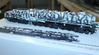 Trix Ho Rare Drg Cl 53 Steam Locomotive With Winter Camouflage 22531