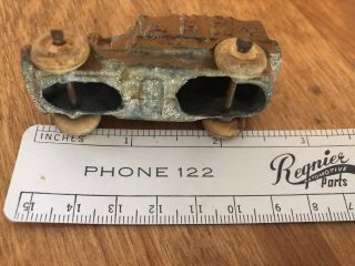 ANTIQUE OLD CAST METAL US ARMY BROWN TRUCK CREAM WHEELS DRIVER MILITARY PLAY TOY 5