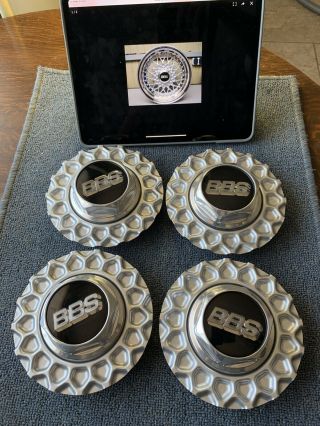 Rare Set 4 Bbs Rs Center Caps 09.  24.  028 With Hex Nuts 09.  24.  013 Badges 09.  23.  221
