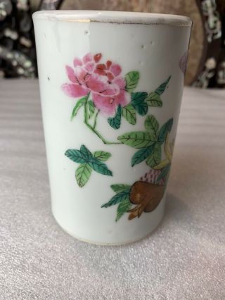 antique chinese famille rose brush pot 3