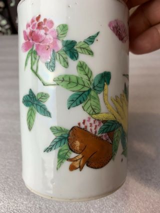 antique chinese famille rose brush pot 7
