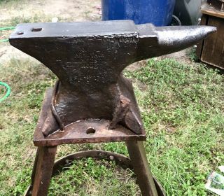 ANTIQUE 140 LBS M & H ARMITAGE MOUSEHOLE ANVIL Marked 1 - 1 - 0 Circa 1820 1845 3