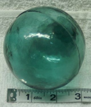 Authentic Japanese Glass Fishing Float Blue/green 3 1/2 " So889