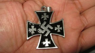 Antiques Cross Lucky Christian Mascot Lucky Pendant Pewter Necklaces