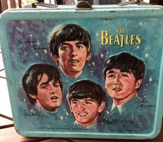Vintage 1965 Metal Beatles Lunch Box No Thermos John Lennon Ringo Starr