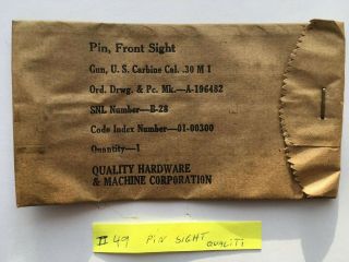 49 Ww2 M1 M2 30 Us Carbine Pin,  Front Sight Marked:quality Hardware Nos