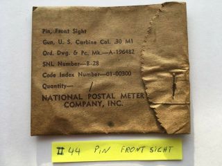 44 Ww " M1 M2 30 Us Carbine Pin,  Front Sight Marked:national Postal Meter
