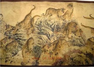 Chinese Painting Scroll Of Hundred Tigers 3