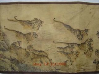 Chinese Painting Scroll Of Hundred Tigers 4