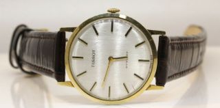 Vintage 14k Yellow Gold Tissot Stylist Watch With Leather Band O51