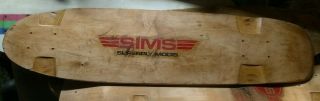 Sims Superply 33 X 8 Vintage 70s Skateboard Deck