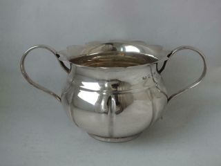 Antique Victorian Solid Sterling Silver Sugar Bowl 1896/ Dia 10.  2 Cm/ 160 G