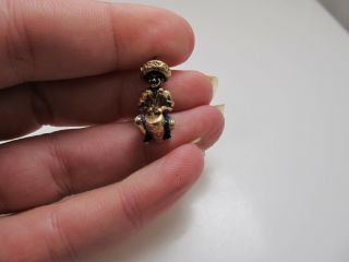 VINTAGE ENAMEL FIGURAL BONGO PLAYER CHARM 14K YELLOW GOLD NASSAU BAHAMAS 5