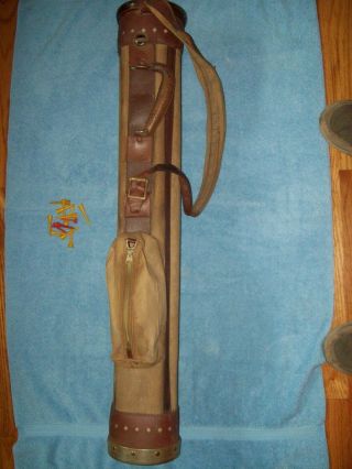 VINTAGE SET OF CLUBS WITH CANVAS STOVE PIPE BAG 2