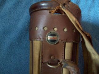 VINTAGE SET OF CLUBS WITH CANVAS STOVE PIPE BAG 3