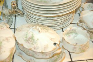 75 Piece Theodore Haviland York " Apple Blossom " Antique Fine China