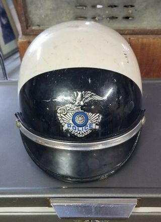 Vintage Bell Toptex Half Motorcycle Helmet Police Size 7 3/8 Size Large