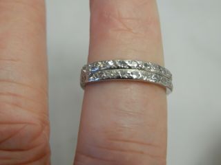 A Stunning Antique Art Deco 18 Ct White Gold Two Row Diamond Ring