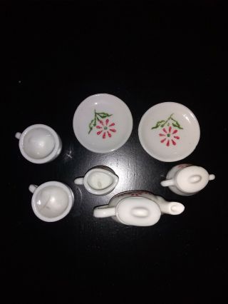 Vintage 1960s Miniature 9 piece Tea Set for Two Dolls or People 2