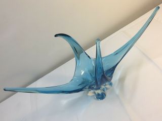 Blue Chalet Lorraine Art Glass Bowl Vase Canada Vintage
