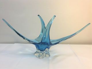 Blue Chalet Lorraine Art Glass Bowl Vase Canada Vintage 2