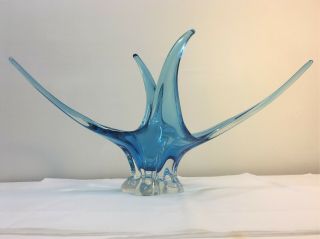 Blue Chalet Lorraine Art Glass Bowl Vase Canada Vintage 4
