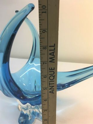 Blue Chalet Lorraine Art Glass Bowl Vase Canada Vintage 7