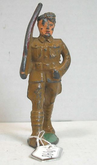 Vintage Dimestore Figures - Manoil 66 Soldier W/gun On Parade W/overseas Cap (m98)