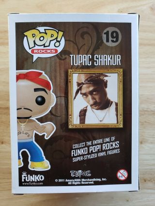 Funko Pop (Rocks) Tupac Shakur 19 - 2pac - The rare NO EYEBROWS ERROR Variant 3