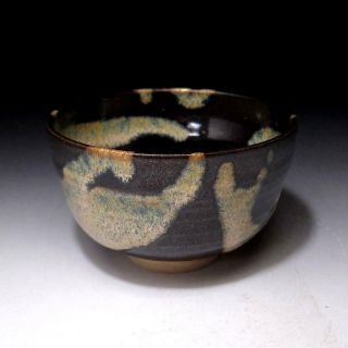 6p9: Japanese Pottery Tea Bowl,  Kyo Ware By Famous Potter,  Toroku Nakamura