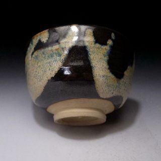 6P9: Japanese Pottery Tea bowl,  Kyo ware by Famous potter,  Toroku Nakamura 2