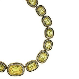 $230 Heidi Daus Exquisite Elegance Jonquil Crystal Collar Necklace Canary