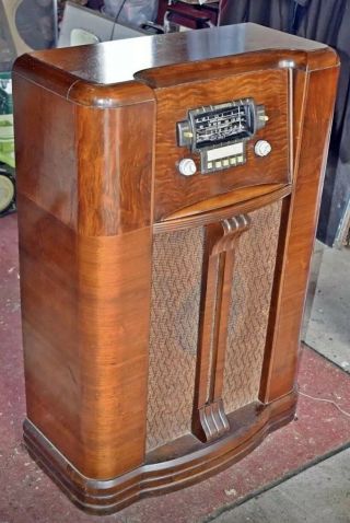 Vintage 1940 Zenith Tube Radio Model 8s458 Floor Console Am / Sw